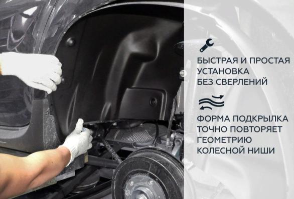 Подкрылки (локеры) для Chevrolet Aveo 2003-2011 передняя пара Нор Пласт